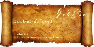 Justus Ágost névjegykártya